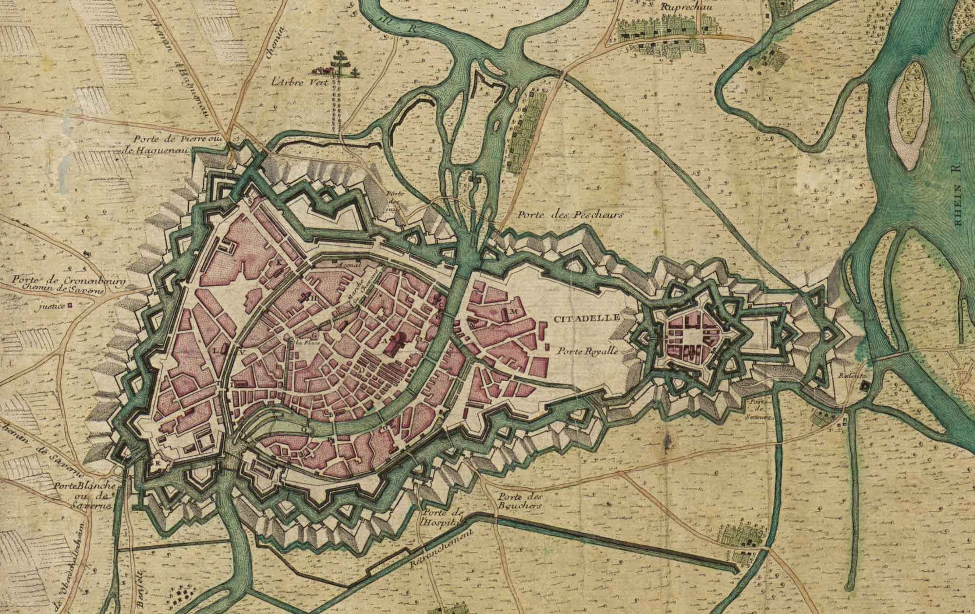 Map of Strasbourg in 1720