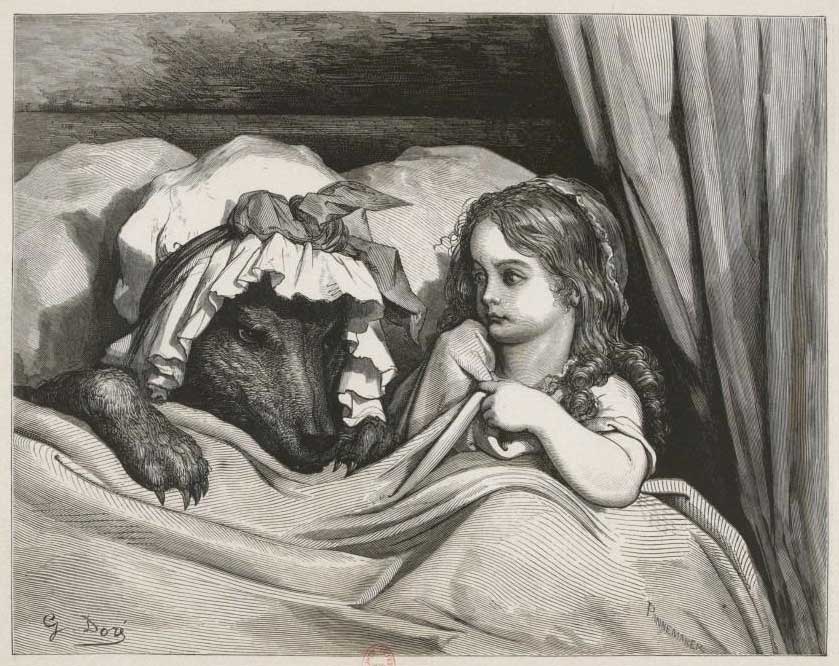 Illustration from Perrault's Tales, The Little Red Riding Hood by Gustave Doré