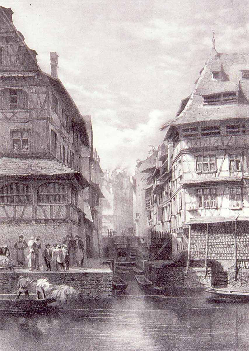 Vue sur le Fossé des Tanneurs en 1855