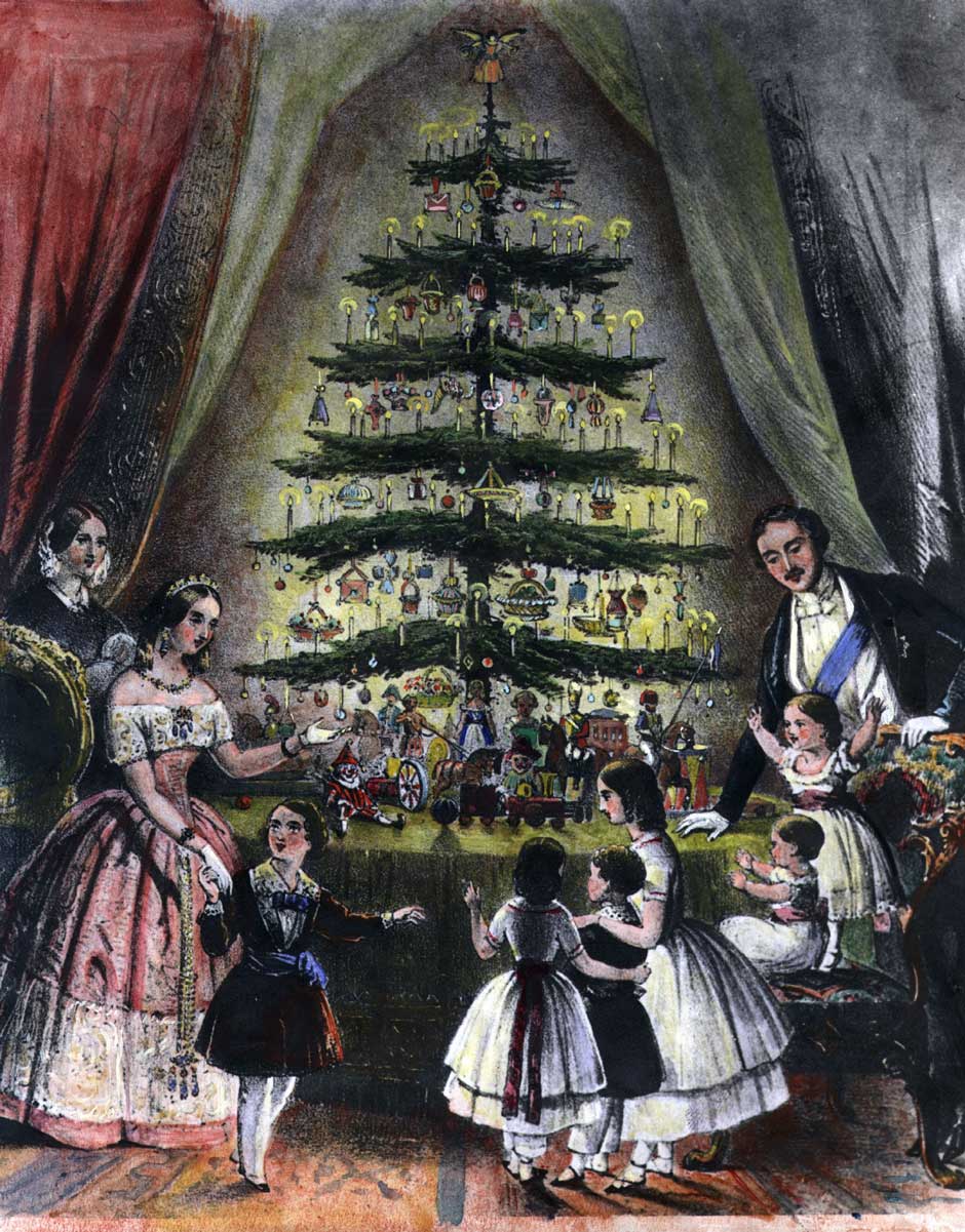 La Famille Royale d'Angleterre autour du Sapin de Noël
