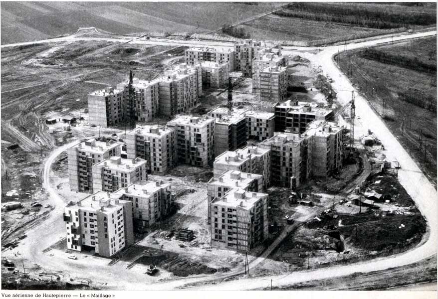 Aerial view of the Hautepierre district under construction