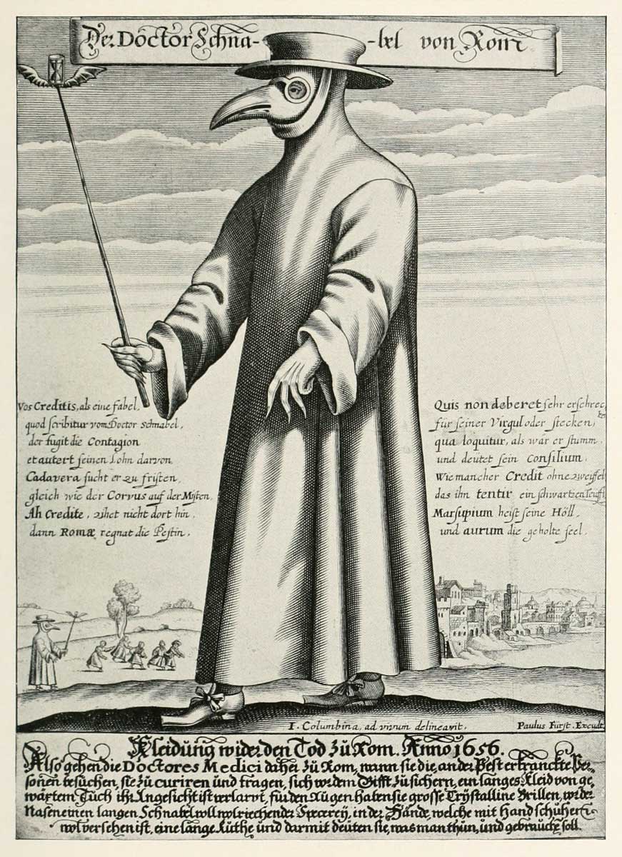 "Der Doktor Schnabel von Rom" (le docteur bec de Rome) Illustration de Paul Fürst