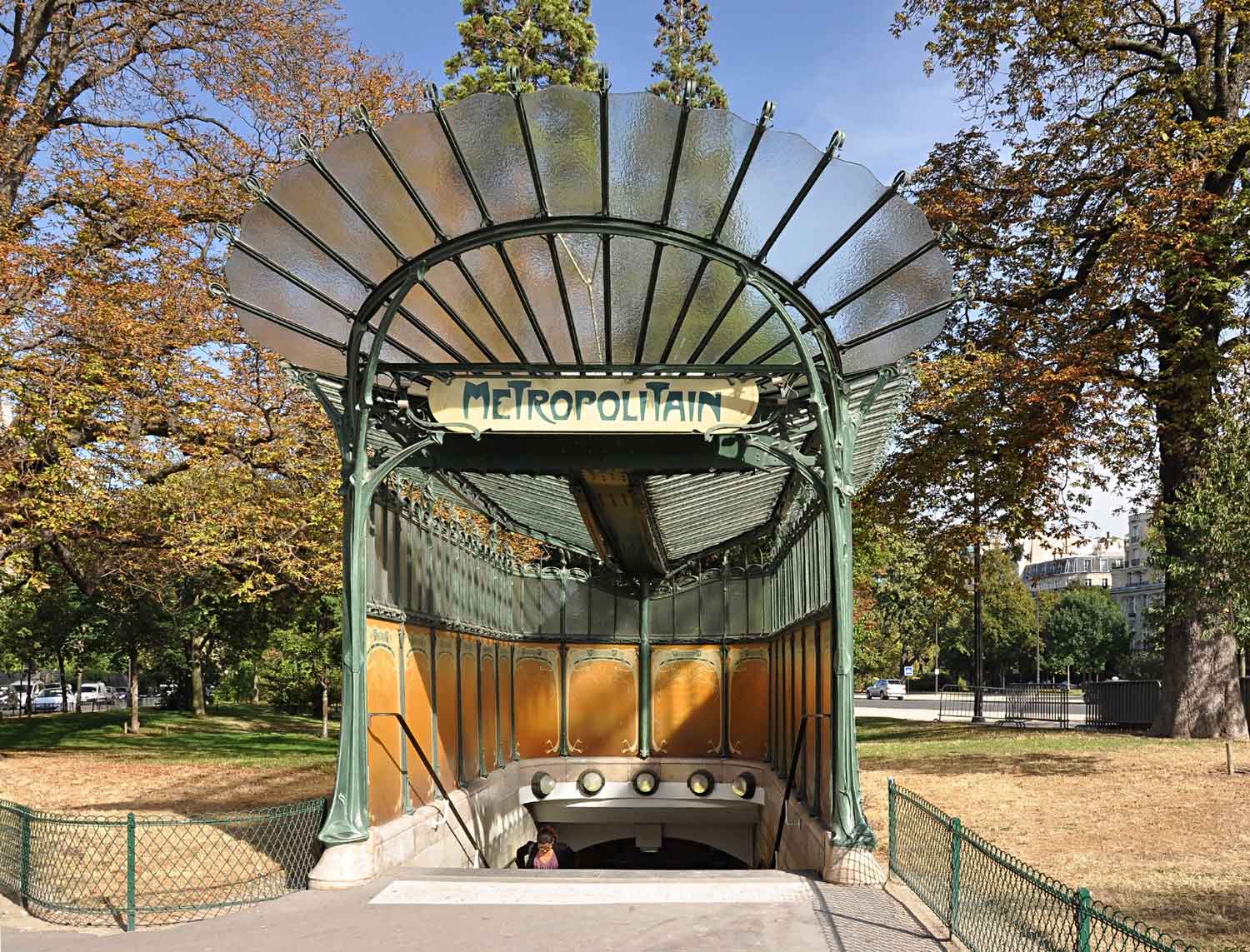 Guimard metro entrance, Porte Dauphine in Paris