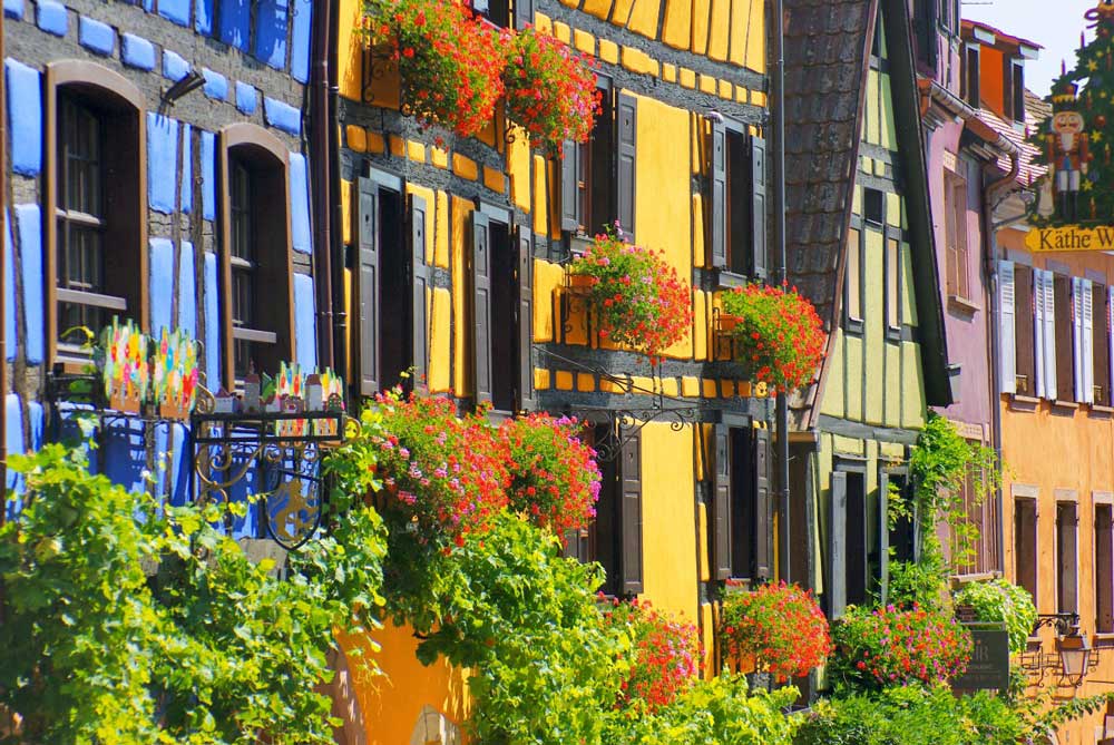 Des maisons colorées à Riquewihr